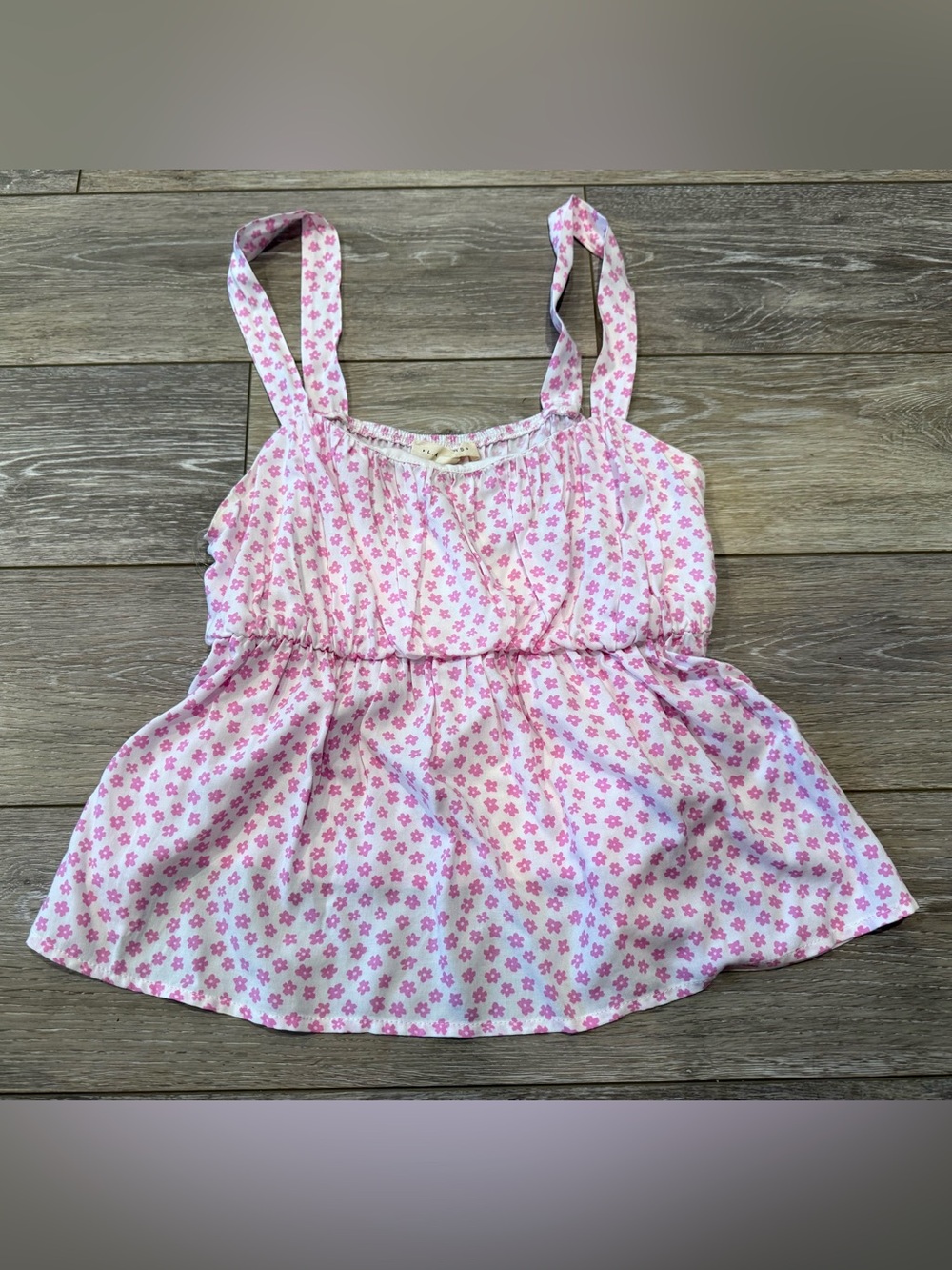 Pacsun Pink Floral Babydoll Tank Top